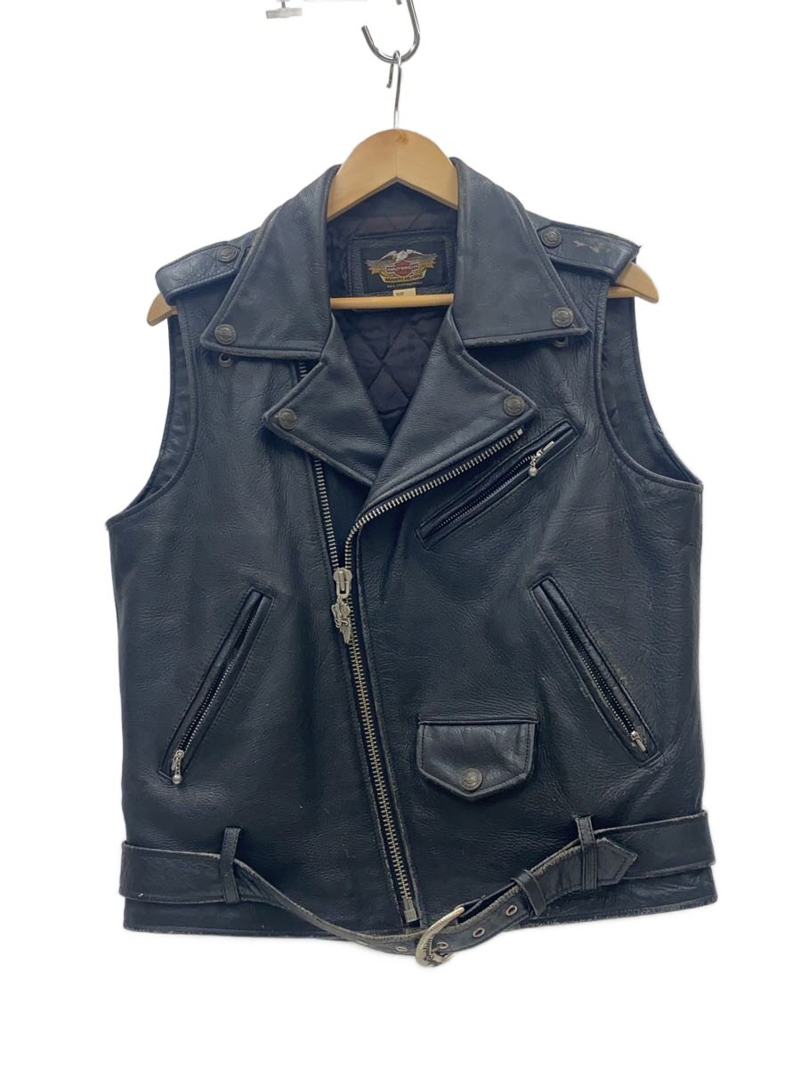 【中古】HARLEY DAVIDSON◆ベスト/レザージャケット・ブルゾン/L/牛革/BLK【メンズウェア】|2nd STREET 店