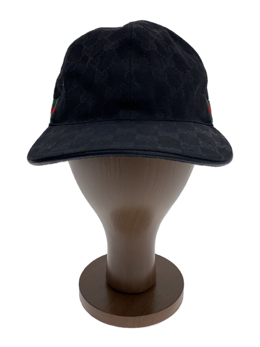 【中古】GUCCI◆旗がしら/--/帆布/BLK/メンズ/200035/GG/野球【服飾雑貨他】