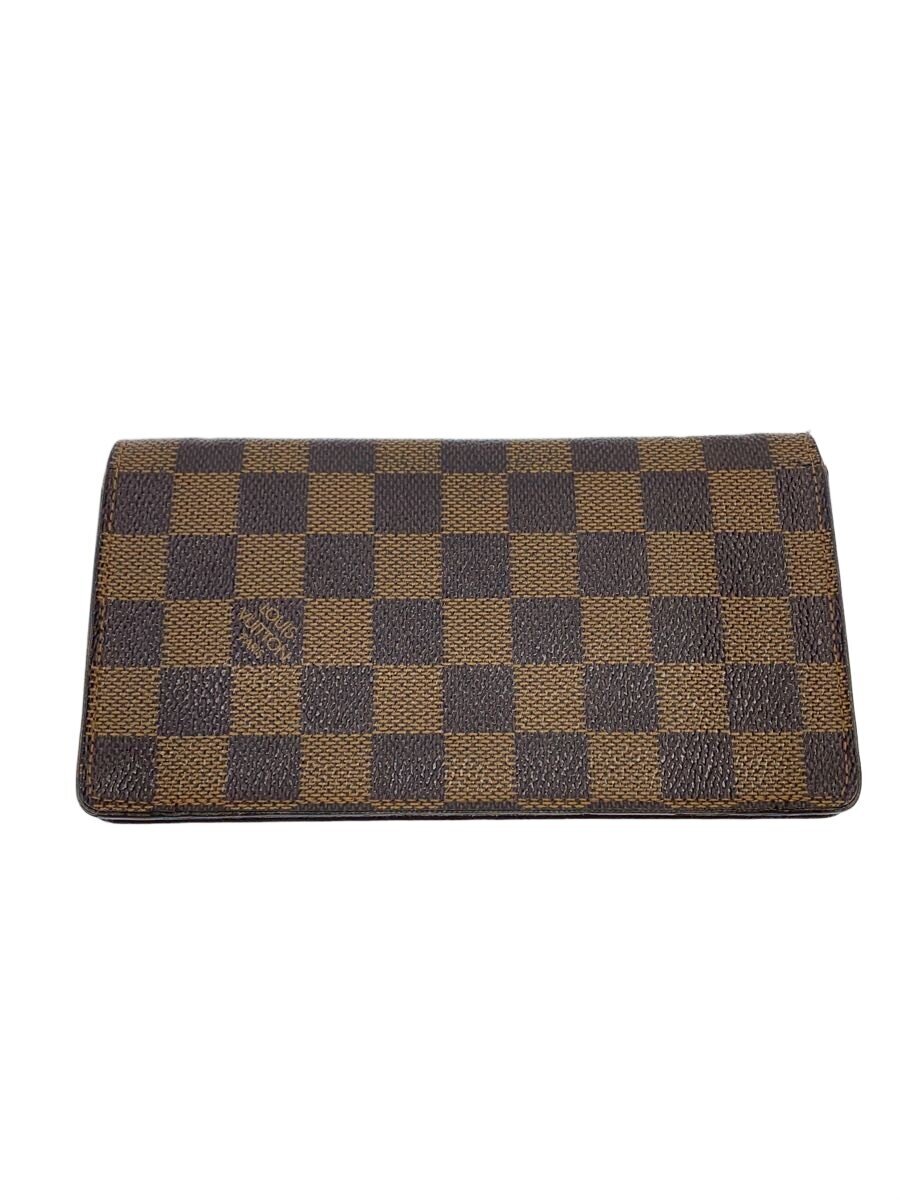 【中古】LOUIS VUITTON◆ポルト・カルト・クレディ・円_ダミエ・エベヌ/PVC/BRW/メンズ【服飾雑貨他】
