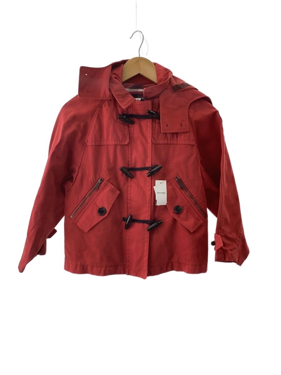 【中古】BURBERRY CHILDREN◆厚地の外套/140珊/綿織物/RED【キッズ】