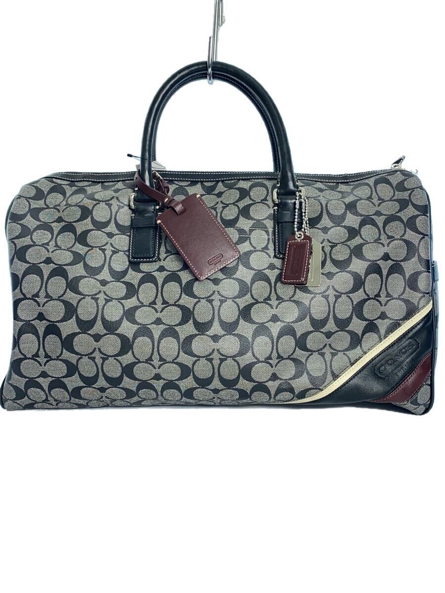 【中古】COACH◆ボストンバッグ/PVC/GRY/77207【御徒面子】