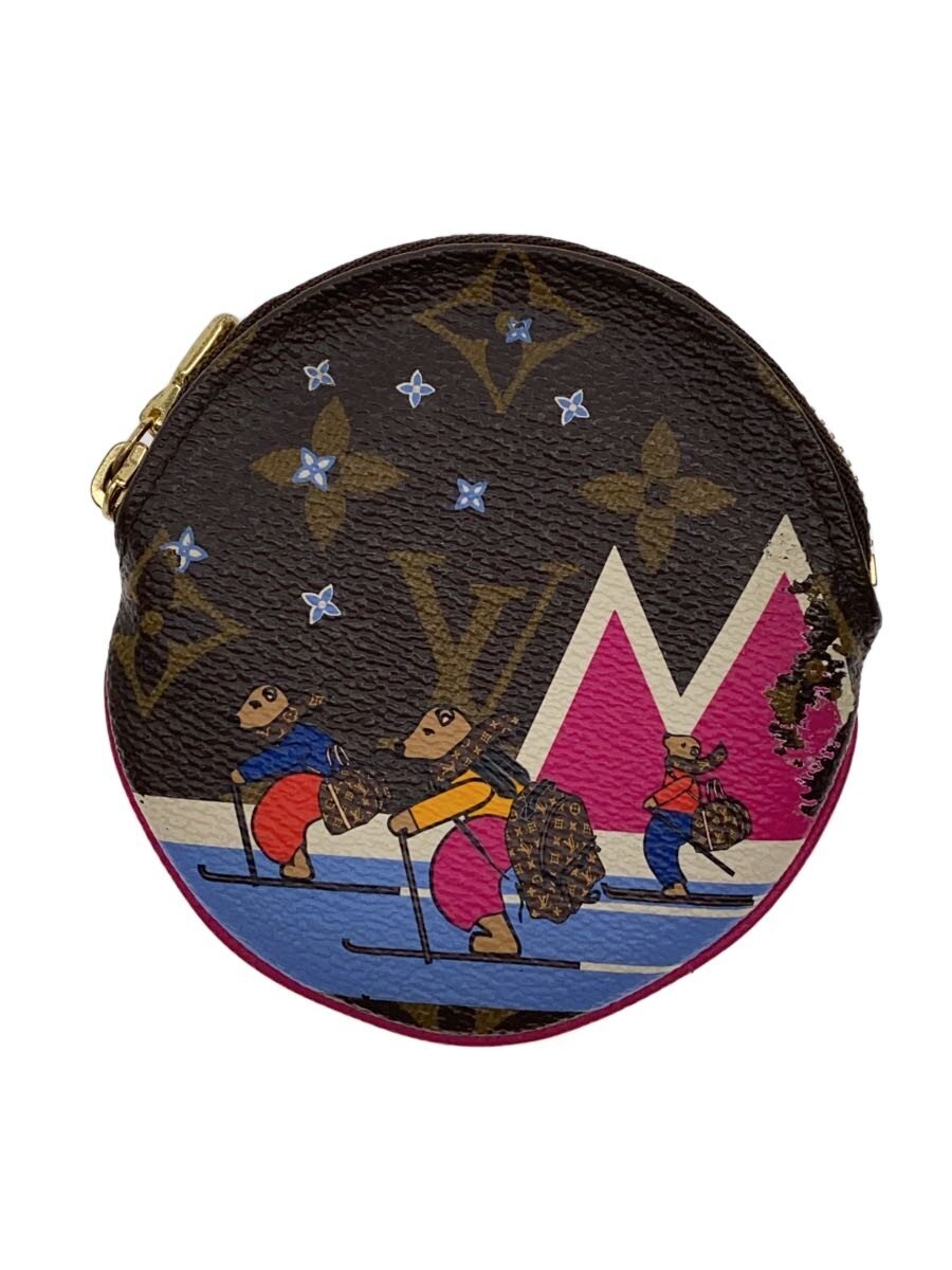 【中古】LOUIS VUITTON◆ポルト・モネ・ロン_モノグラム・帆布/PVC/BRW/レディース【服飾雑貨他】
