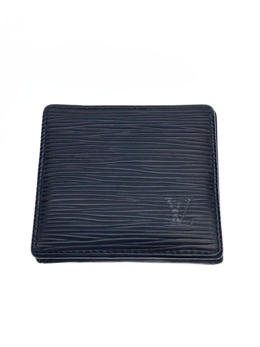 【中古】LOUIS VUITTON◆ポルト・モネ・ボワット_エピ/なめし革/BLK/無地/メンズ【服飾雑貨他】