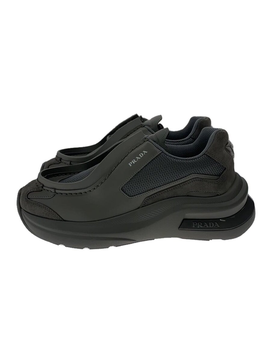 【中古】PRADA◆ローカットスニーカー/UK7.5/グレ/2EG424/Systeme Brushed Leather Sneakers【シューズ】