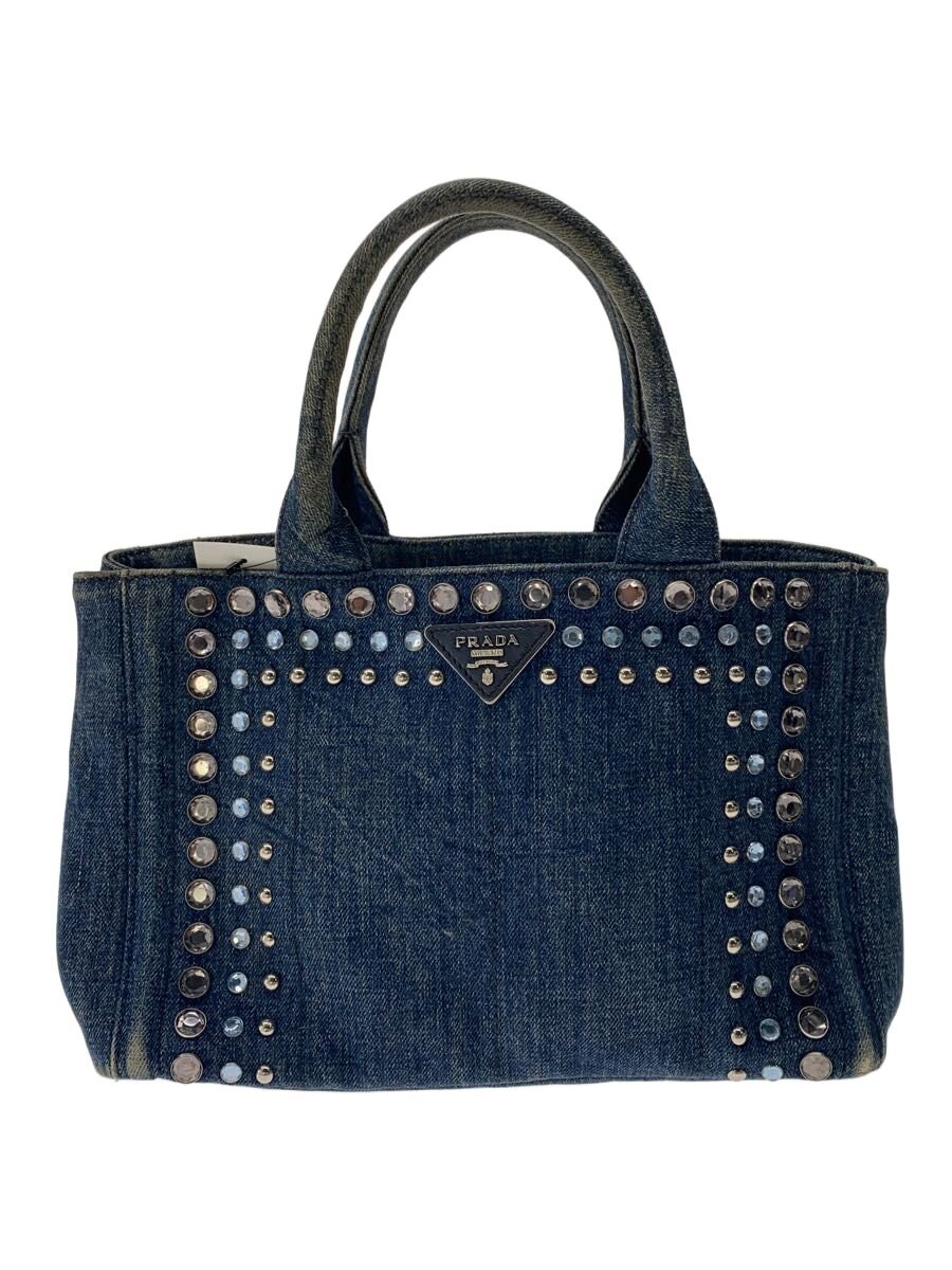 【中古】PRADA◆カナパS/ハンドバッグ/コットン/インディゴ/無地【バッグ】｜2ｎｄ STREET 店 32,604円