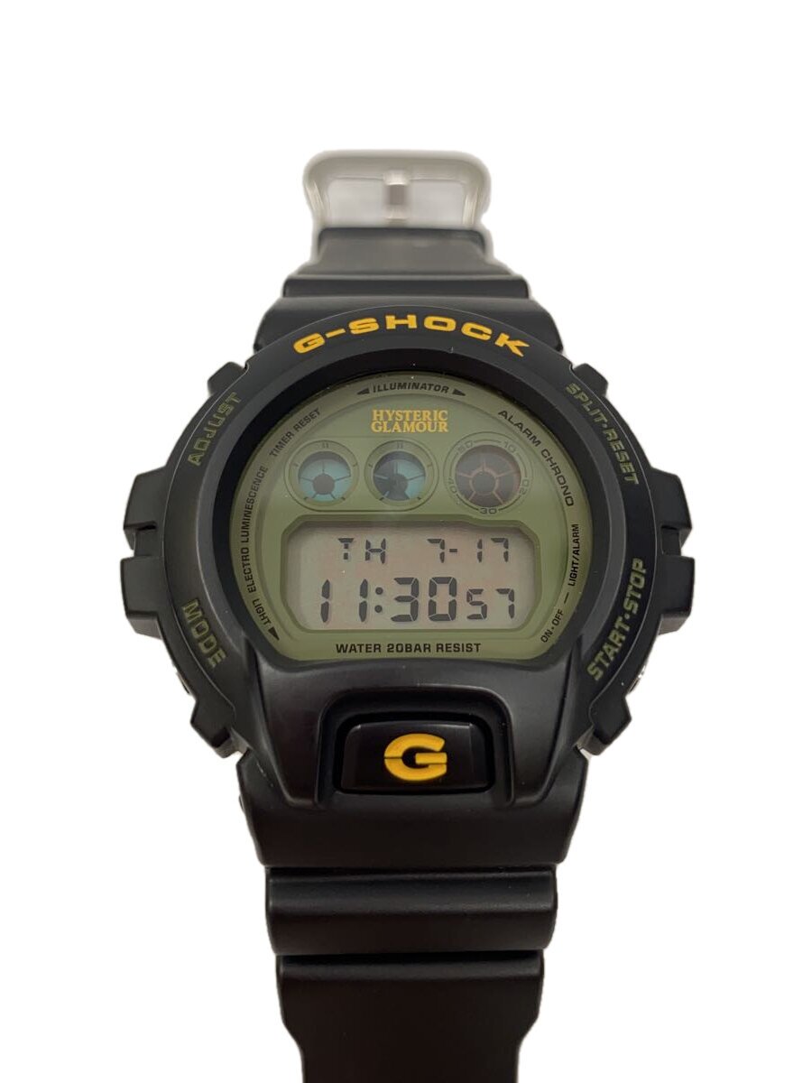 【中古】CASIO◆石英ウオッチ/デジタル/KHK/BLK/DW-6900FS/×HYSTERIC GLAMOUR【服飾雑貨他】