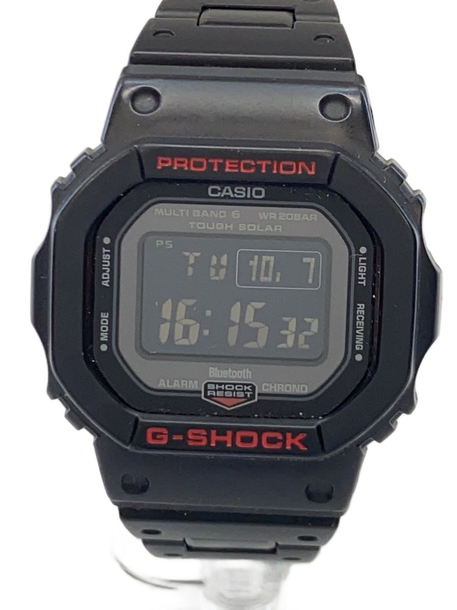 【中古】CASIO◆ソーラーウオッチ・G-SHOCK/デジタル/ステンレス鋼/BLK/BLK//【服飾雑貨他】