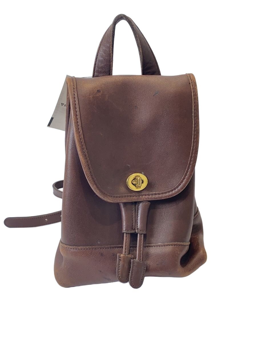 【中古】COACH◆old/曲がること鍵を掛ける/背嚢/なめし革/BRW/9950/擦れ・菌類有//【御徒面子】