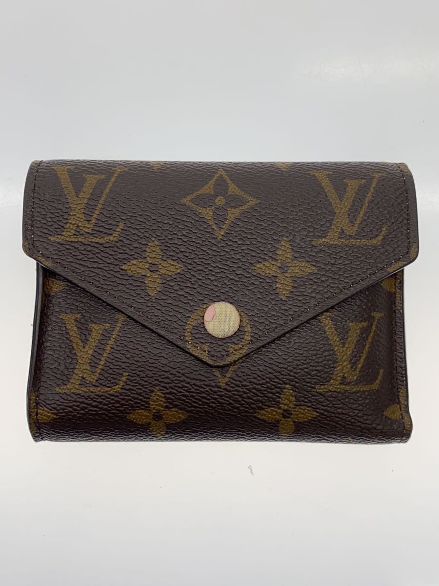 【中古】LOUIS VUITTON◆ポルト・フォイユ・ヴィクトリーヌ_モノグラム・キャンバス_BRW_ローズバレリーヌ/PVC/BRW/レディ//【服飾雑貨他】