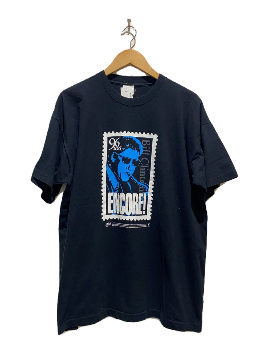 【中古】UNKNOWN/90s/年寄りの/BILL CLINTON/刷り上げるプルオーバー/XL/綿織物/黒いこと//【メンズウェア】