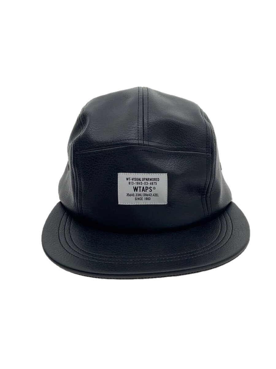 【中古】WTAPS◆SYNTHETIC CAP/旗がしら/フェイクレザー/BLK/メンズ/242HCDT-HT15【服飾雑貨他】