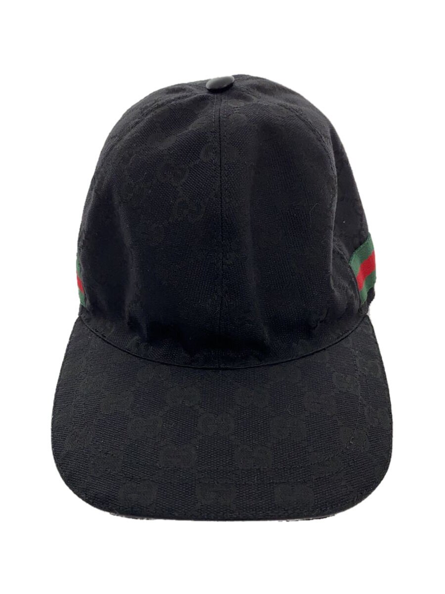 【中古】GUCCI◆旗がしら/L/帆布/BLK/メンズ/200035 601401//【服飾雑貨他】