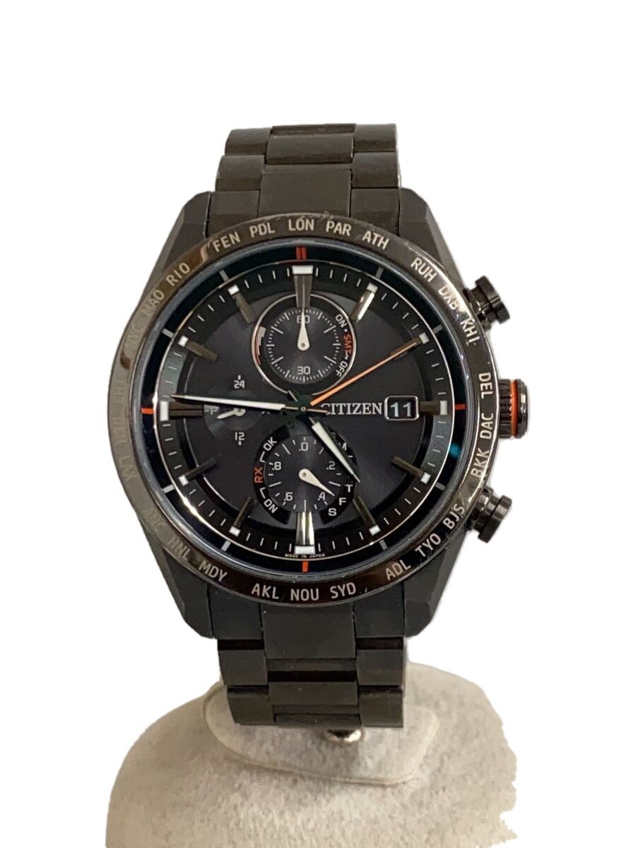 【中古】CITIZEN◆ソーラーウオッチ/アテッサ/エコ運転/アナログ/チタン/BLK/GRY/チタン/H800-TO25871【服飾雑貨他】