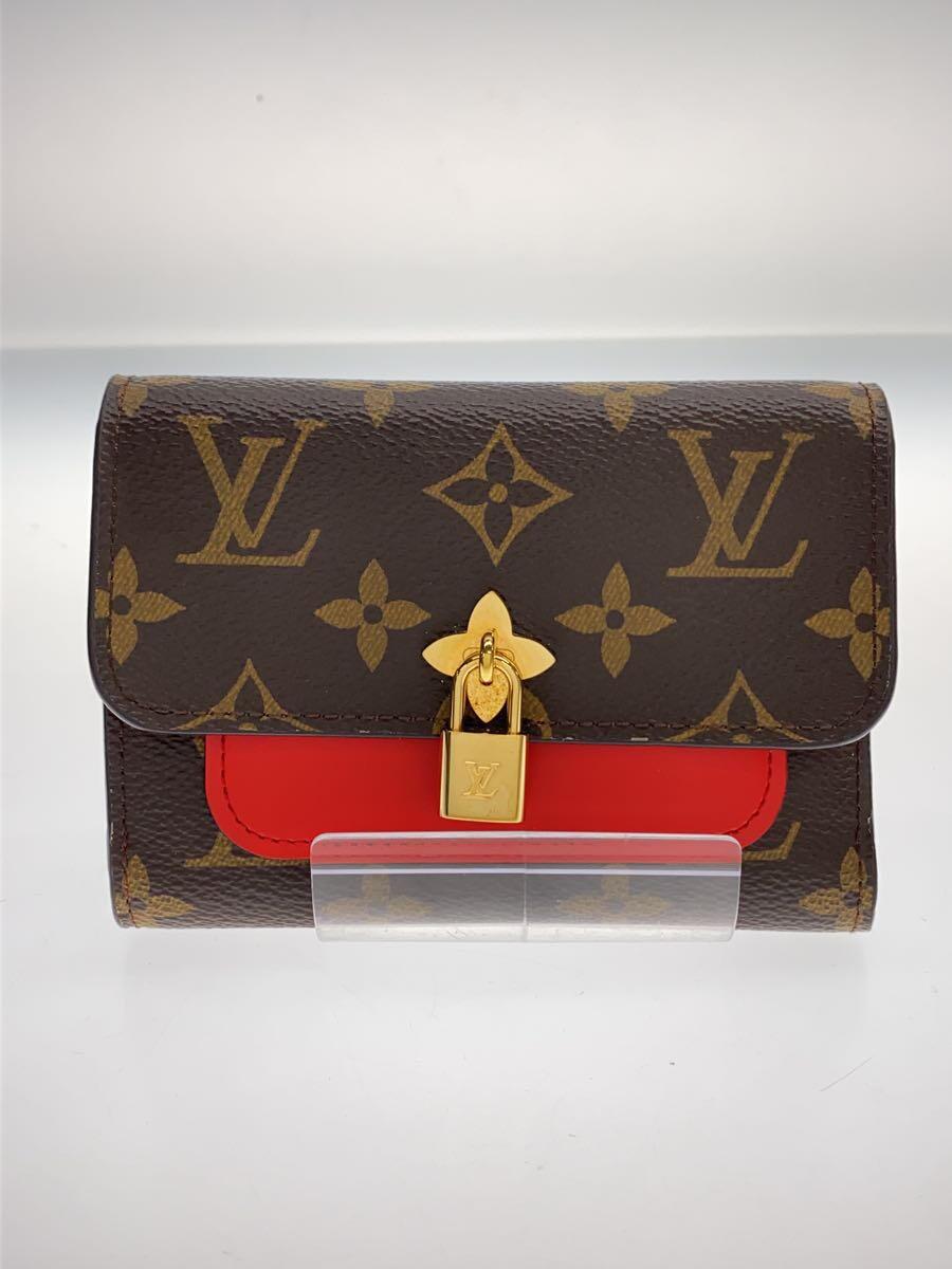 【中古】LOUIS VUITTON◆ポルト・フォイユ・フラワー・コンパクト_モノグラム・キャンバス_レザー_BRW_コクリコ/PVC/BRW/総【服飾雑貨他】 36,179円
