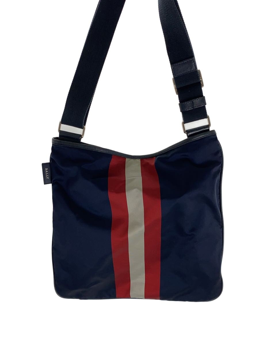 【中古】BALLY◆トートバッグ/ナイロン/NVY/無地【御徒面子】