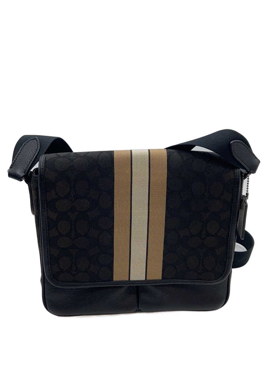 【中古】COACH◆ショルダーバッグ/帆布/BLK/総柄/C6583【御徒面子】