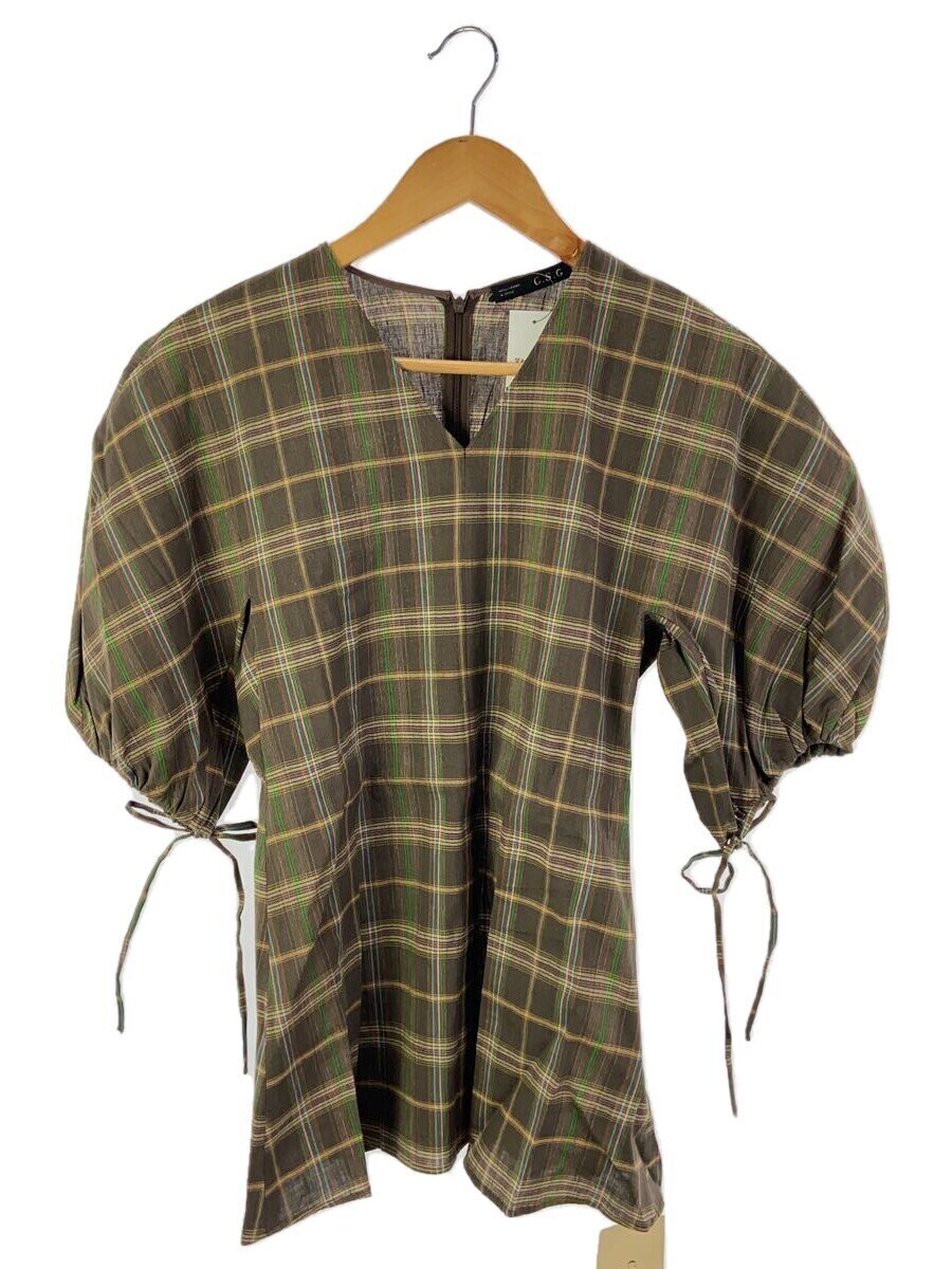 【中古】Curensology◆半袖ブラウス/FREE/リネン/BRW/チェック/CL306019ER【レディースウェア】｜2ｎｄ STREET 店