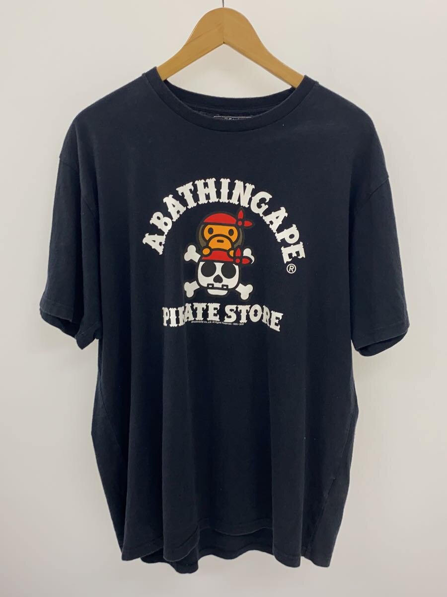 【中古】A BATHING APE◆BABY MILOスカルベイビーマイロプルオーバー/L/綿織物/BLK/001TEG301015X【メンズウェア】
