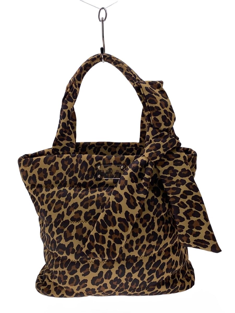 【中古】kate spade new york◆PUFFER EVONNE LEOPARD/トートバッグ/--/CML/PXRU1983/ヒョウ柄【御徒面子】