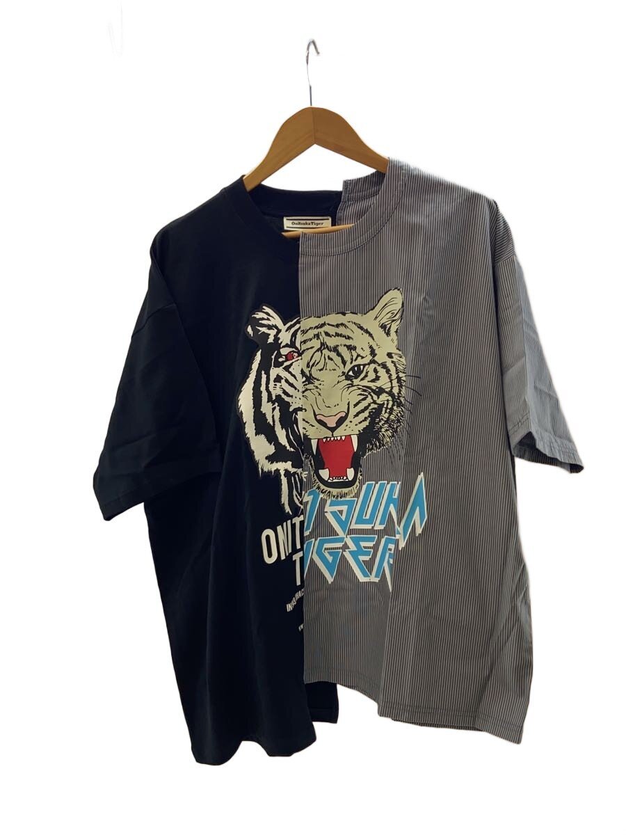 【中古】Onitsuka Tiger◆引き舟付 GRAPHIC TEE プルオーバー/L/綿織物/BLK/刷り上げる/2183B319【メンズウェア】