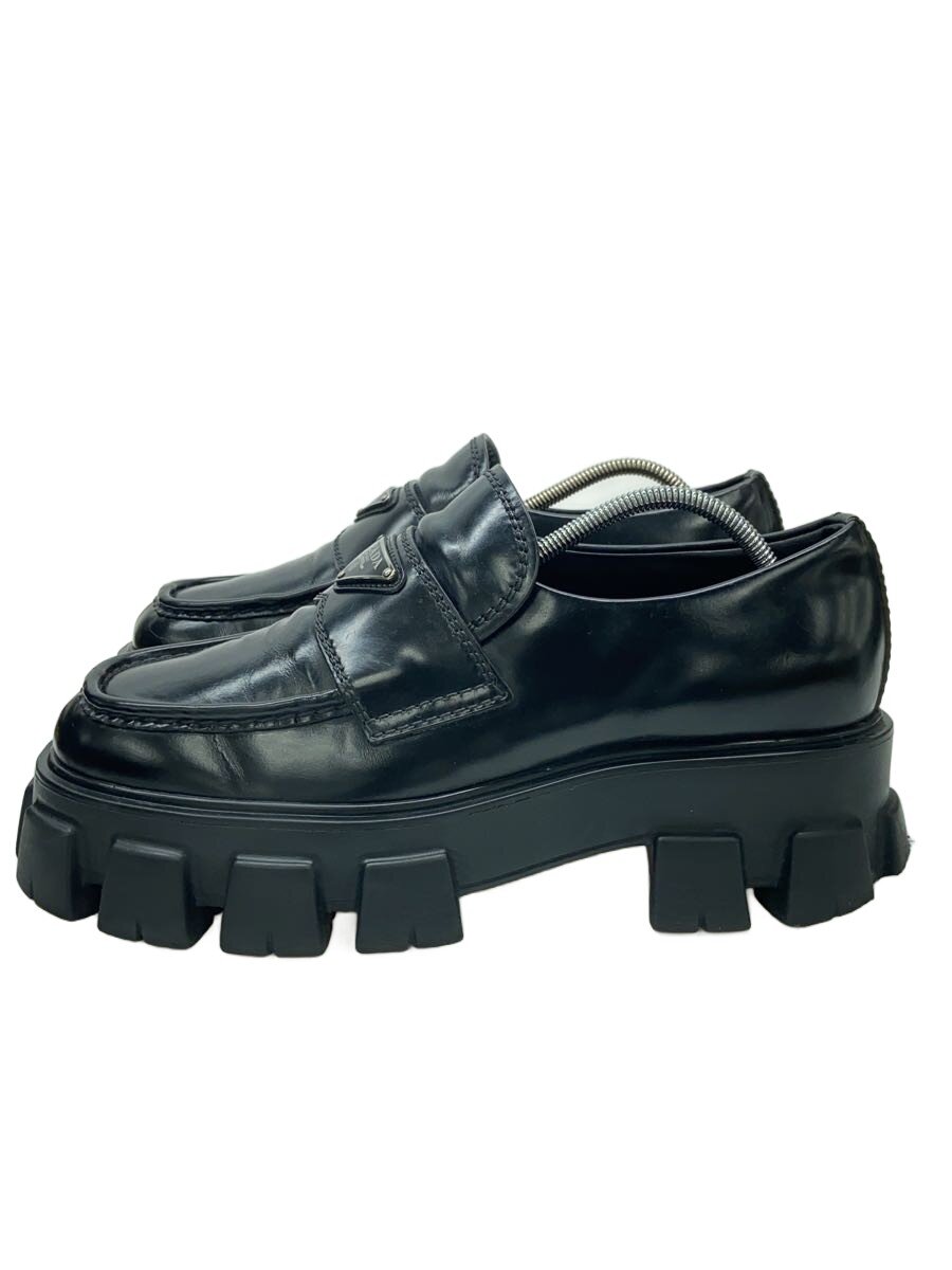 【中古】PRADA◆置き目毛皮/--/BLK/なめし革【シューズ】