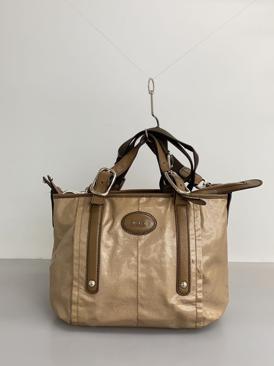 【中古】TOD’S◆ショルダーバッグ/なめし革/BRW/無地//【御徒面子】