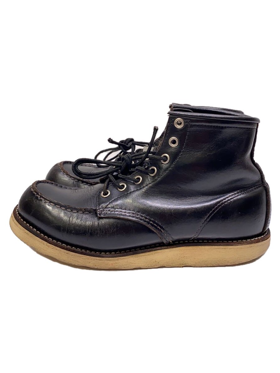 【中古】RED WING◆6-INCH CLASSIC MOC BOOT/6 インチクラシックモックブーツ/US7.5/BLK/牛皮【シューズ】