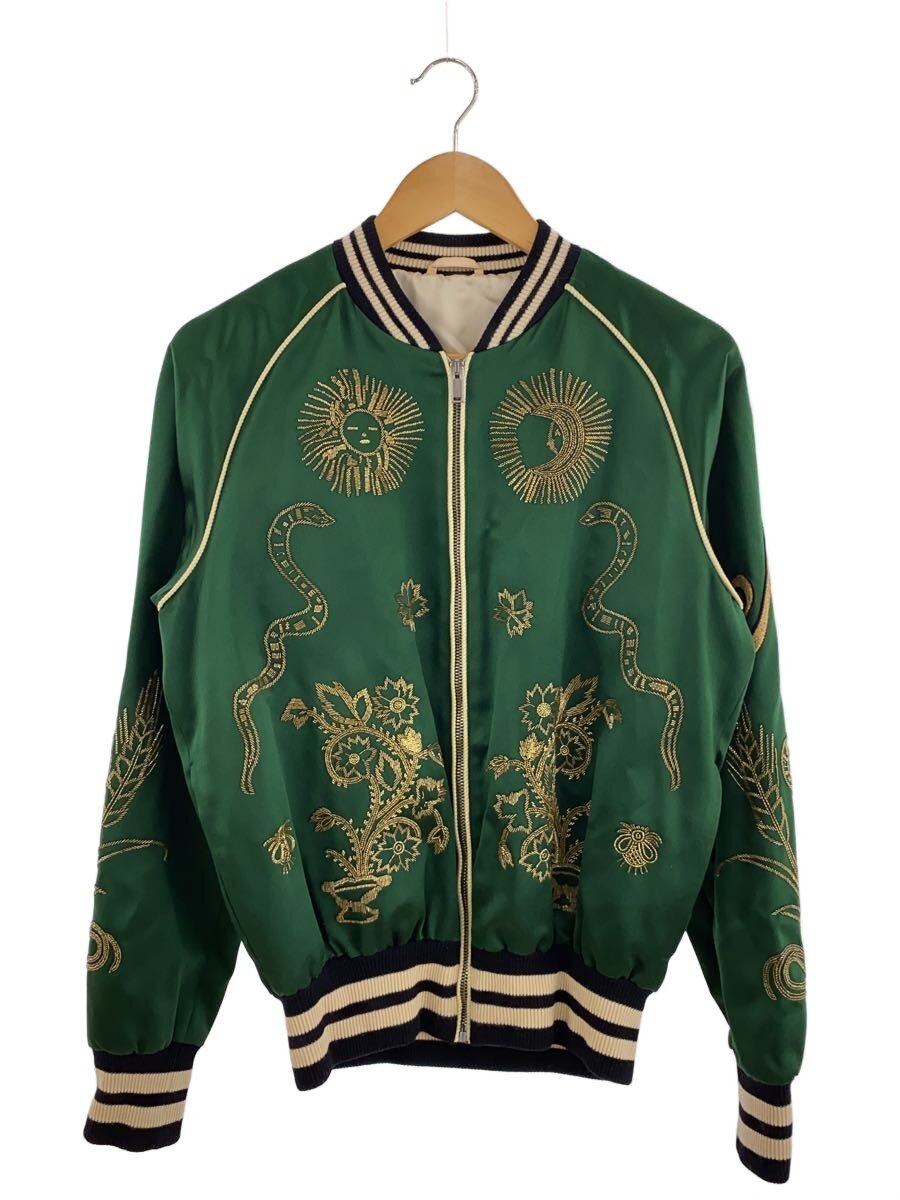 【中古】GUCCI◆スカジャン/46/絹地/GRN//【メンズウェア】