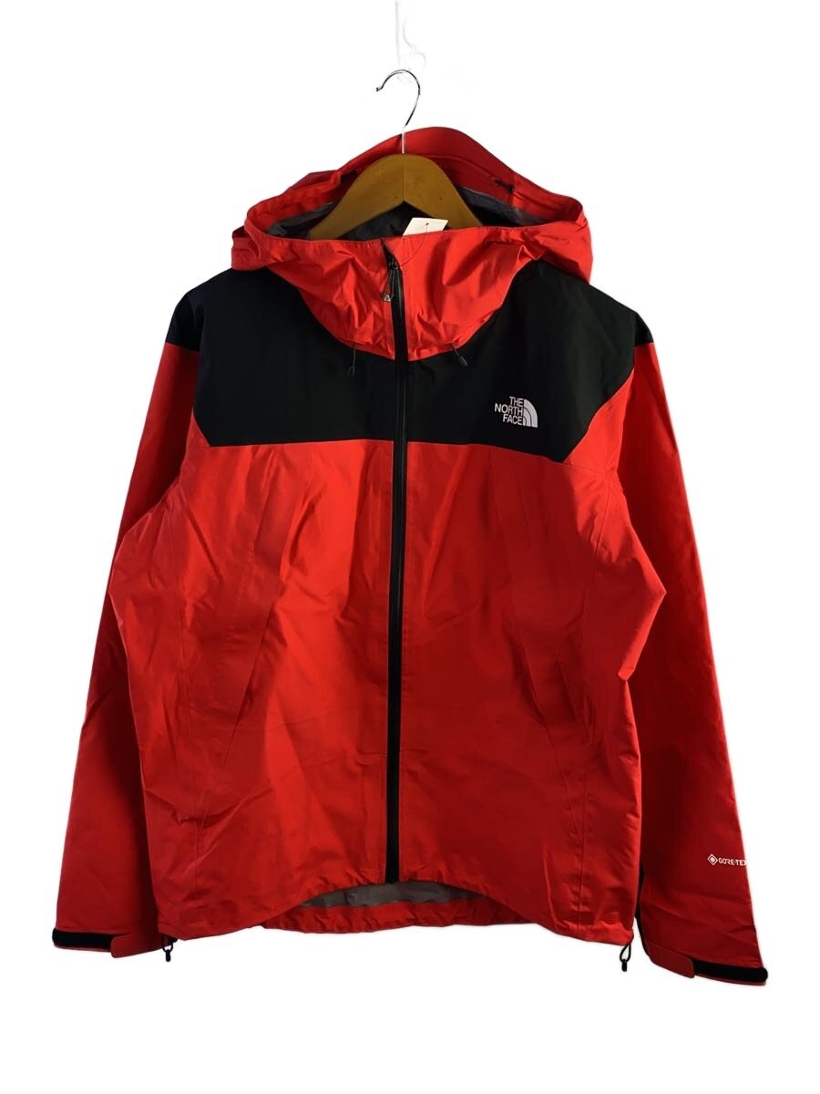 【中古】THE NORTH FACE◆CLIMB LIGHT JACKET_クライムライト 上衣/L/ナイロン/RED【メンズウェア】