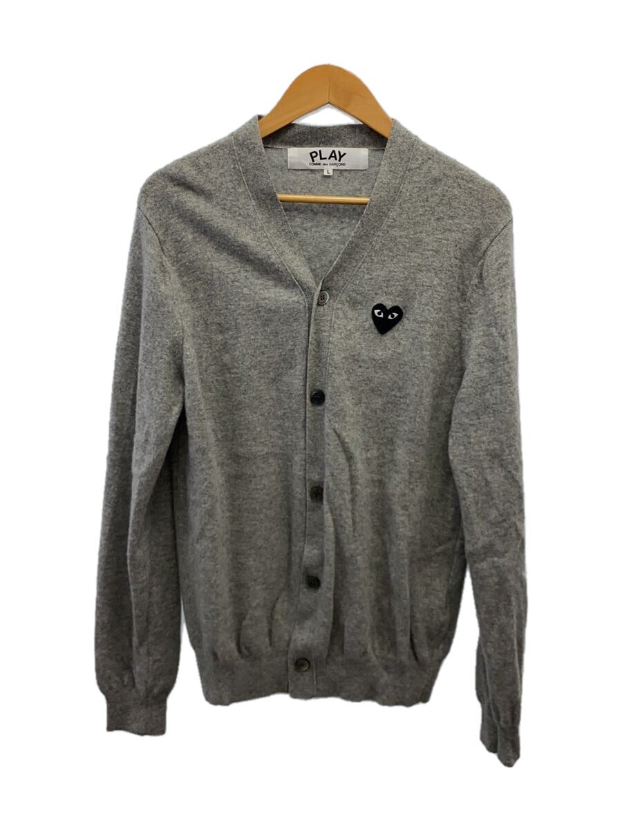 【中古】PLAY COMME des GARCONS◆カーディガン(厚手)/AD2021/6/L/ウール/GRY/無地/AZ-N024【メンズウェア】｜2ｎｄ STREET 店