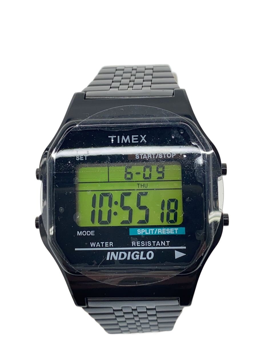【中古】TIMEX◆石英ウオッチ/デジタル/ステンレス鋼/BLK/BLK/TW2V22500【服飾雑貨他】