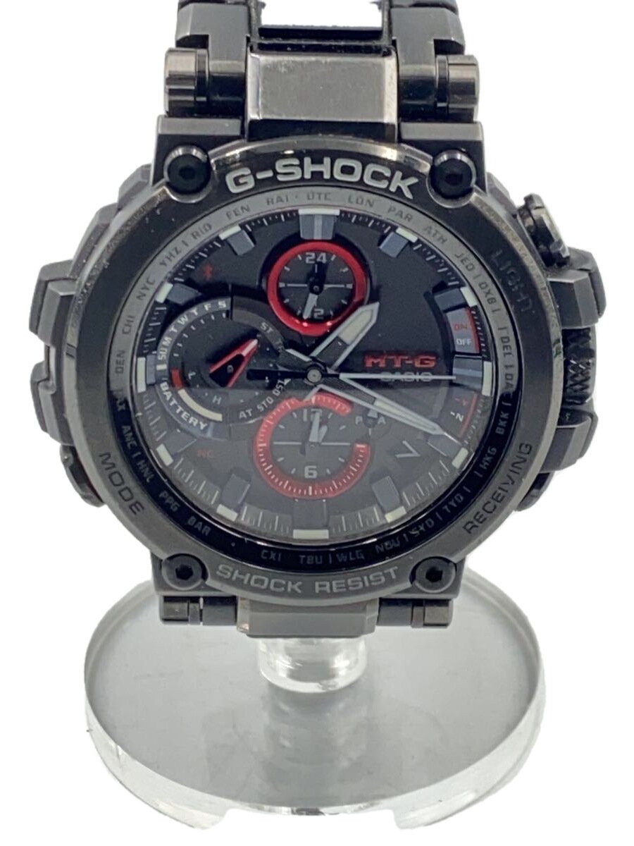【中古】CASIO◆ソーラーウオッチ/アナログ/天然ゴム/BLK/BLK/MTG-B1000【服飾雑貨他】