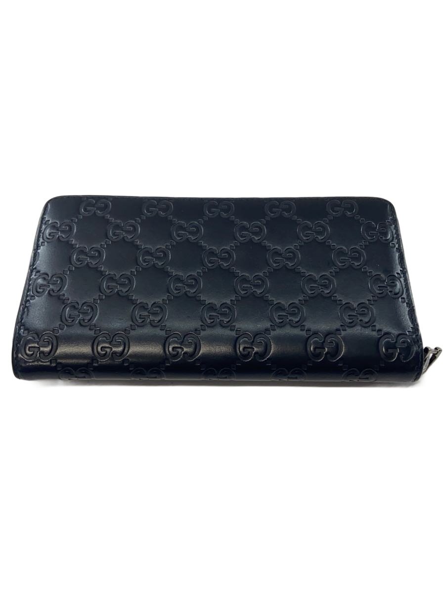 【中古】GUCCI◆長銭入れ/なめし革/黒いこと/メンズ/307987【服飾雑貨他】