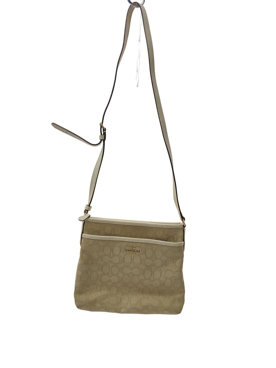 【中古】COACH◆ショルダーバッグ_シグネーチャー/帆布/BEG/総柄【御徒面子】