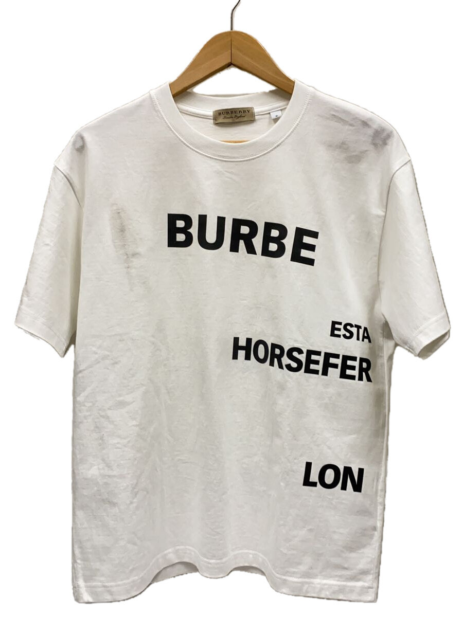 【中古】BURBERRY◆HARLFORD/労働者の一団のど首/ティーシャツ/M/綿織物/WHT/8017567//【レディース御召しもの】