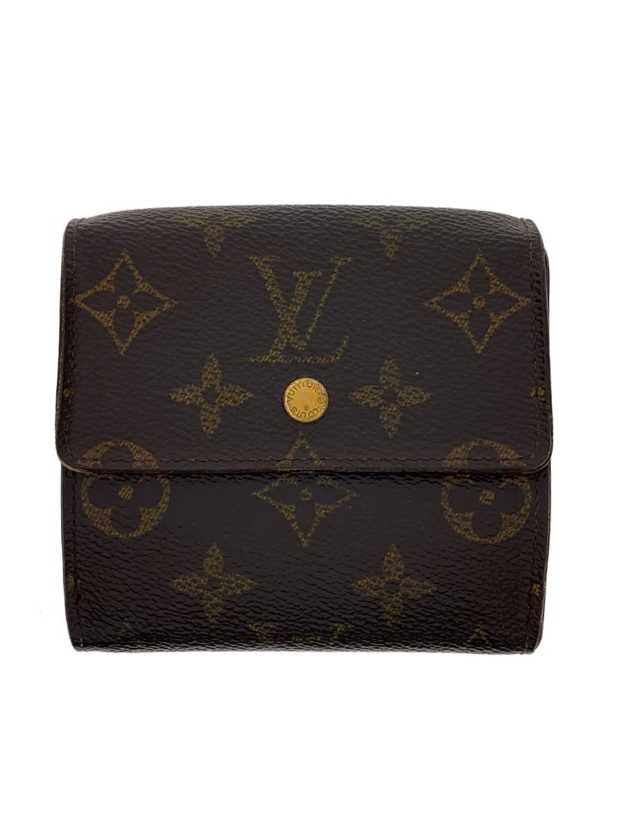 【中古】LOUIS VUITTON◆ポルト・モネ・ビエ・カルト・クレディ_モノグラム・キャンバス/PVC/ブラウン/レディース【服飾雑貨他】
