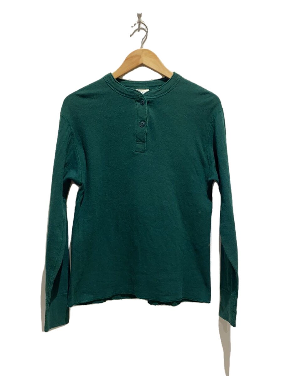 【中古】L.L.Bean◆90s/ダブル人間の顔/ヘンリーのど首/長袖プルオーバー/S/綿織物/緑であること【メンズウェア】