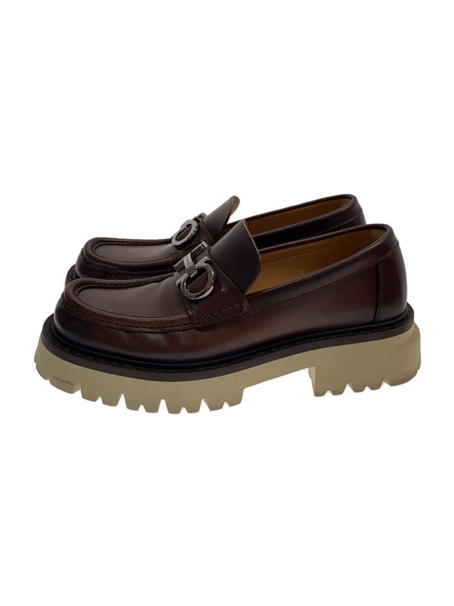 【中古】Salvatore Ferragamo◆置き目毛皮/US6/BRW/chunky ornament【シューズ】