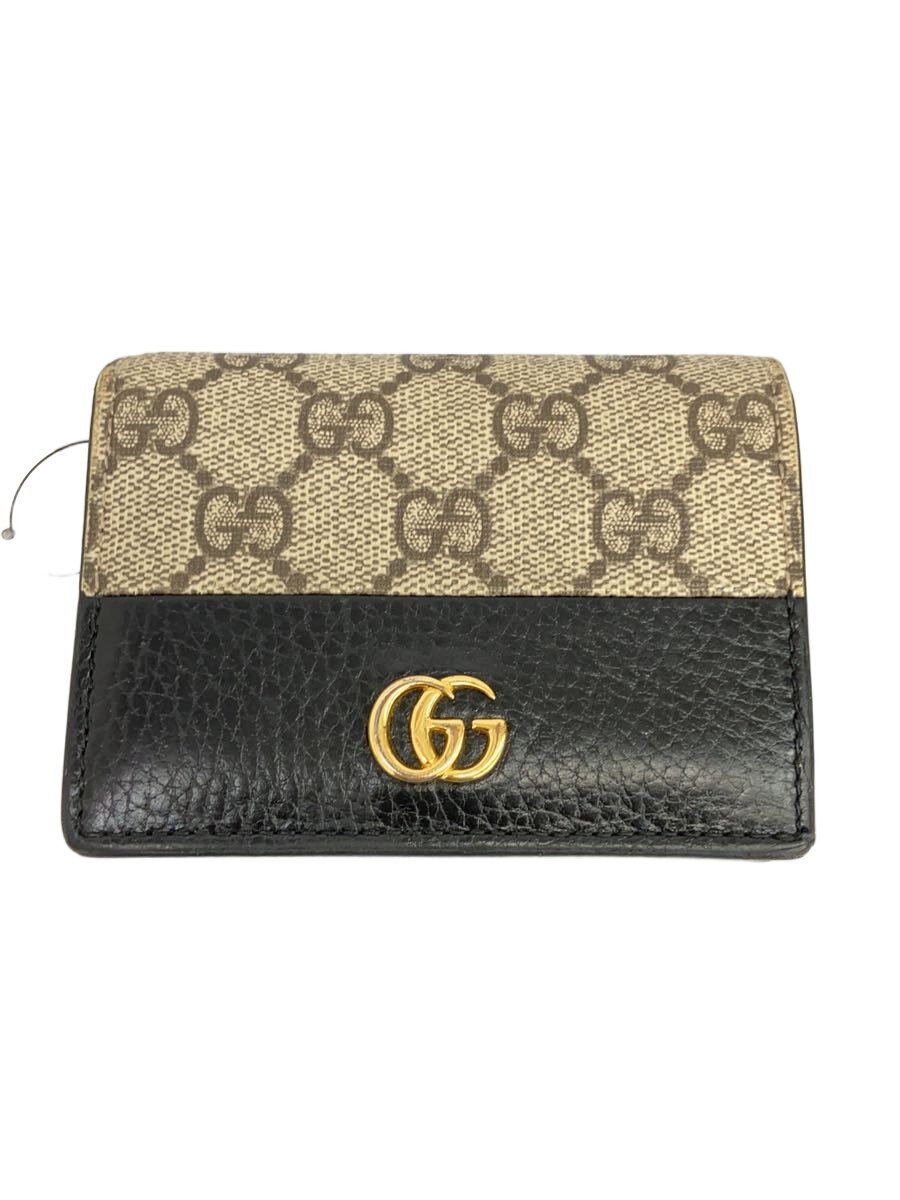 【中古】GUCCI◆GGスプリーム /2つ折り銭入れ/なめし革/BLK/レディース/65861017WAG 1283【服飾雑貨他】