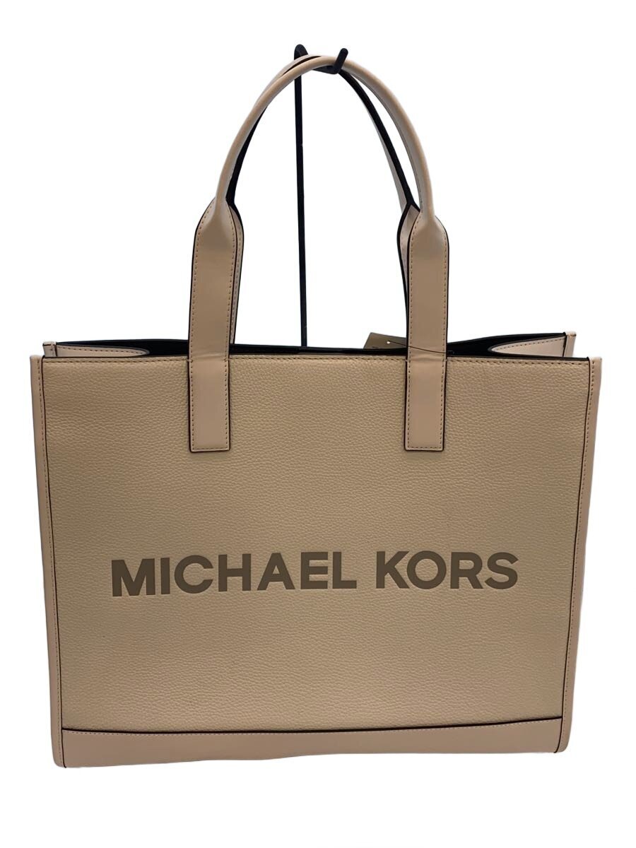 【中古】MICHAEL KORS◆COOPER エンボスロゴ ペブルレザー トート/トートバッグ/なめし革/WHT/37S5MCOT4L【御徒面子】
