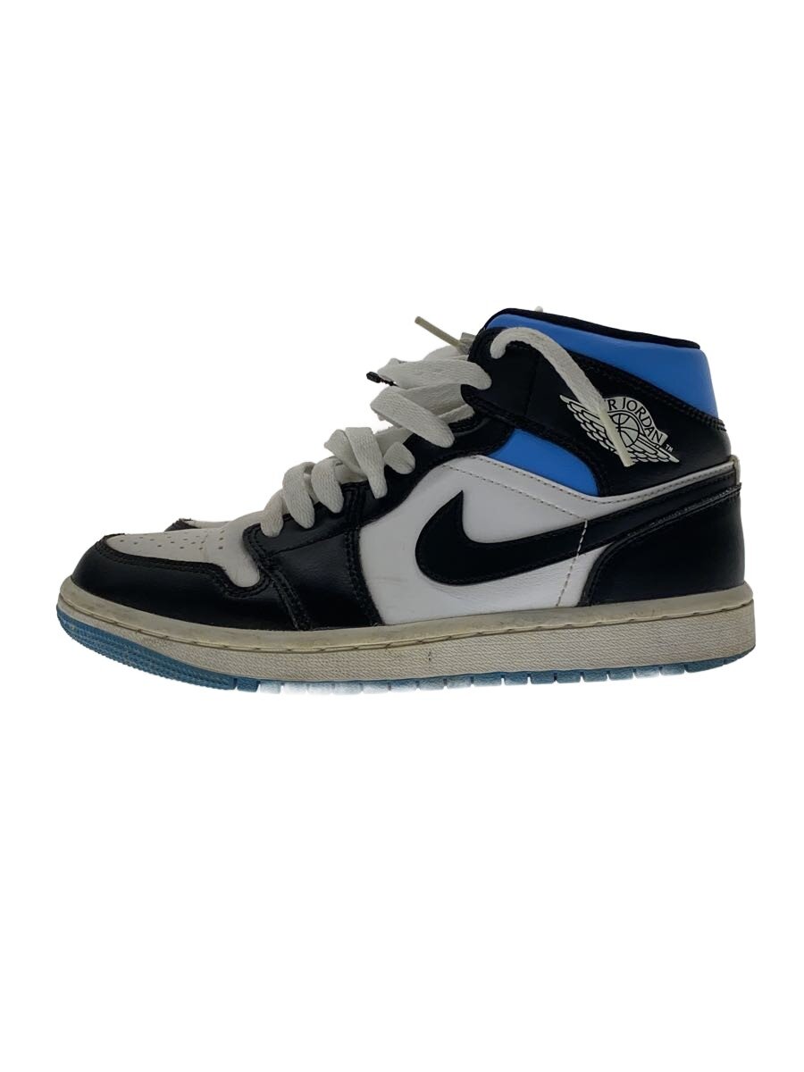 【中古】NIKE◆AIR JORDAN 1 MID_大気圏 ジョーダン 1 ミッド/23.5糎/WHT【シューズ】