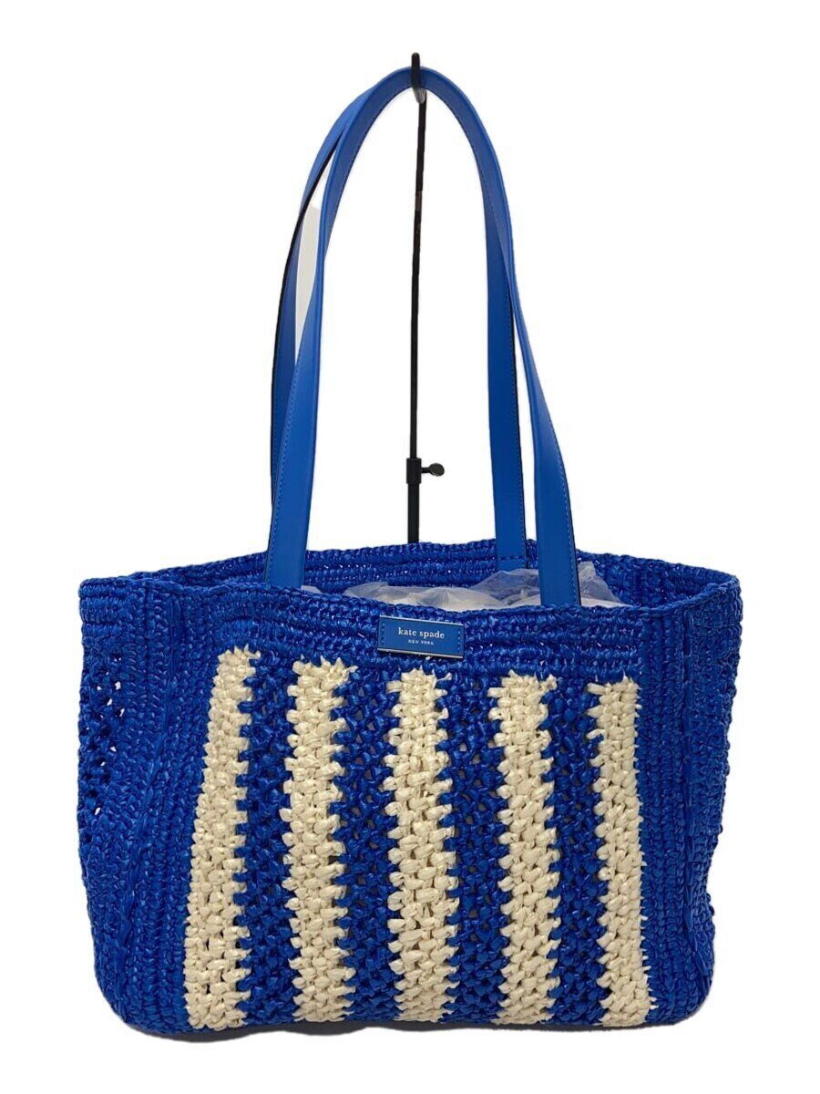【中古】kate spade new york◆トートバッグ/--/BLU【御徒面子】