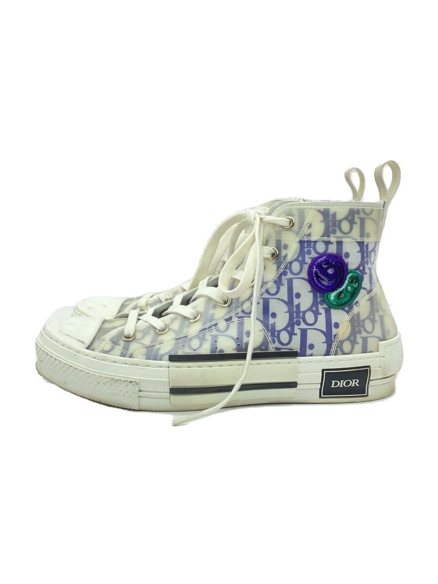 【中古】Dior HOMME◆ハイカットスニーカー/40/WHT/NV 02 21【シューズ】