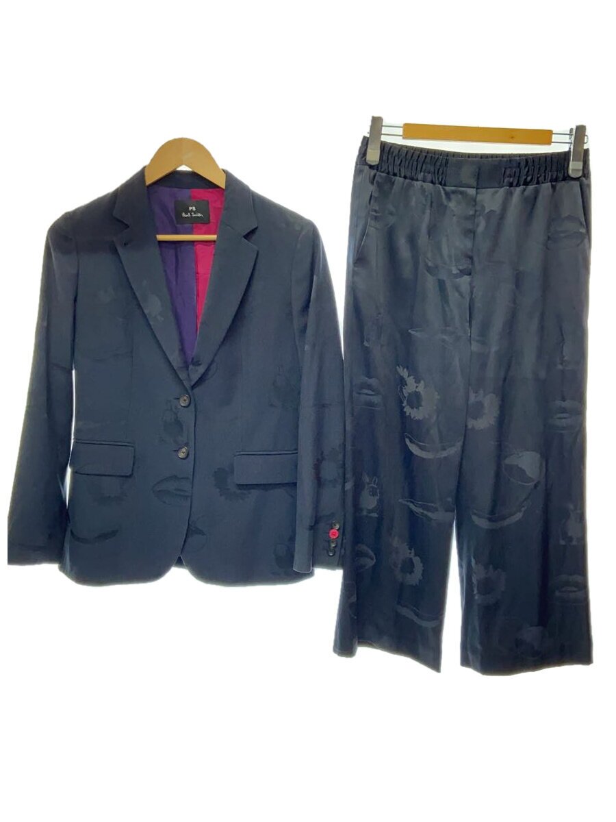 【中古】なおなお書き Paul Smith◆セットアップ/40/ポリエステル/NVY/総柄【レディース御召しもの】