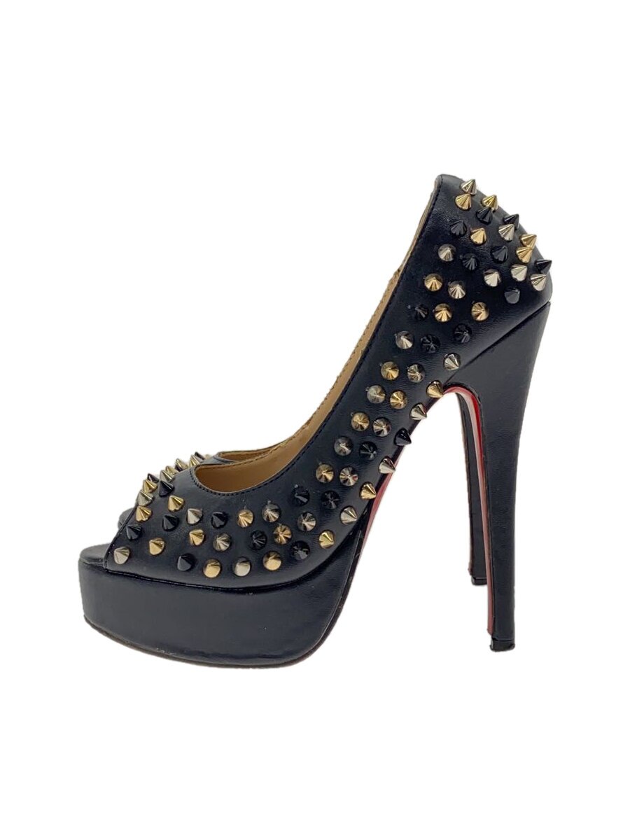 【中古】Christian Louboutin◆パンプス/34/BLK/スパイクオープントゥ【シューズ】｜2ｎｄ STREET 店