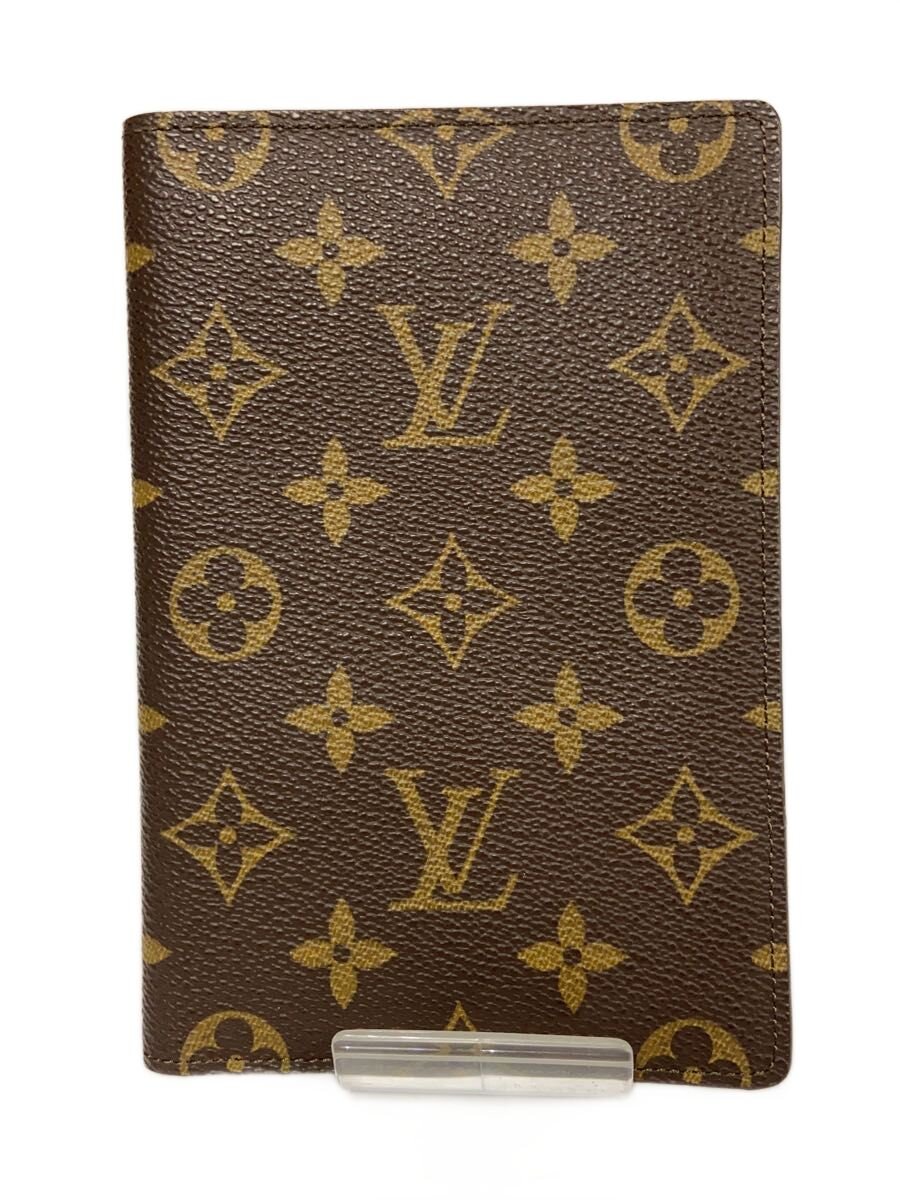【中古】LOUIS VUITTON◆クーヴェルテュール・パスポール_モノグラム・帆布/PVC/BRW/メンズ【服飾雑貨他】