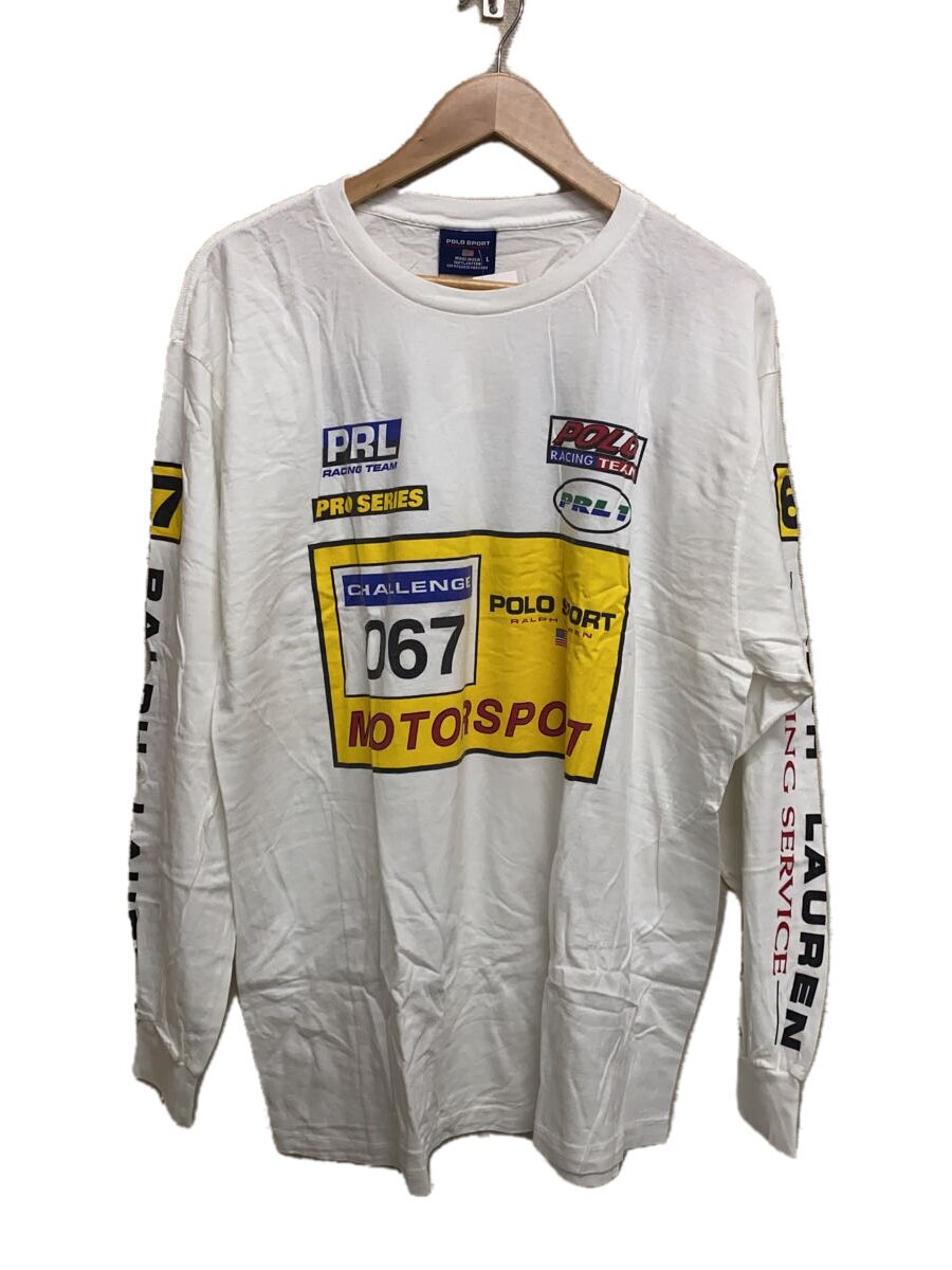 【中古】POLO SPORT◆90s/デッド買い溜める/USA製/引き船付き添い人/長袖プルオーバー/L/綿織物/WHT【メンズウェア】