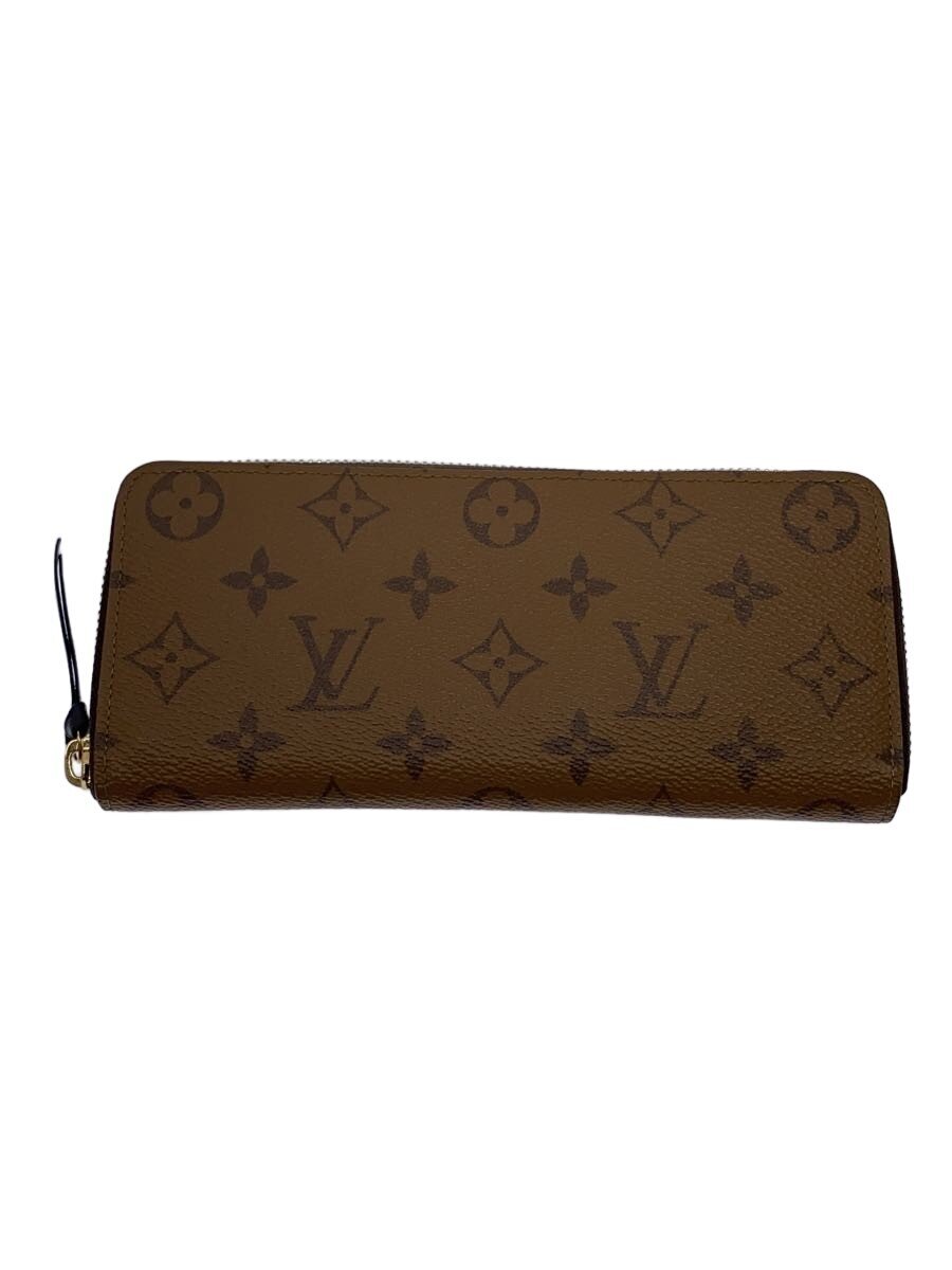 【中古】LOUIS VUITTON◆ジッピー・ウォレット_モノグラム・リバース/PVC/BRW/レディース【服飾雑貨他】