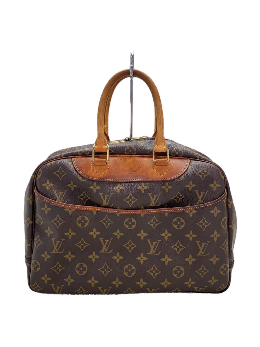 【中古】LOUIS VUITTON◆2)ボーリング・ヴァニティ(ドーヴィル)_モノグラム・帆布_BRW/PVC/BRW【御徒面子】