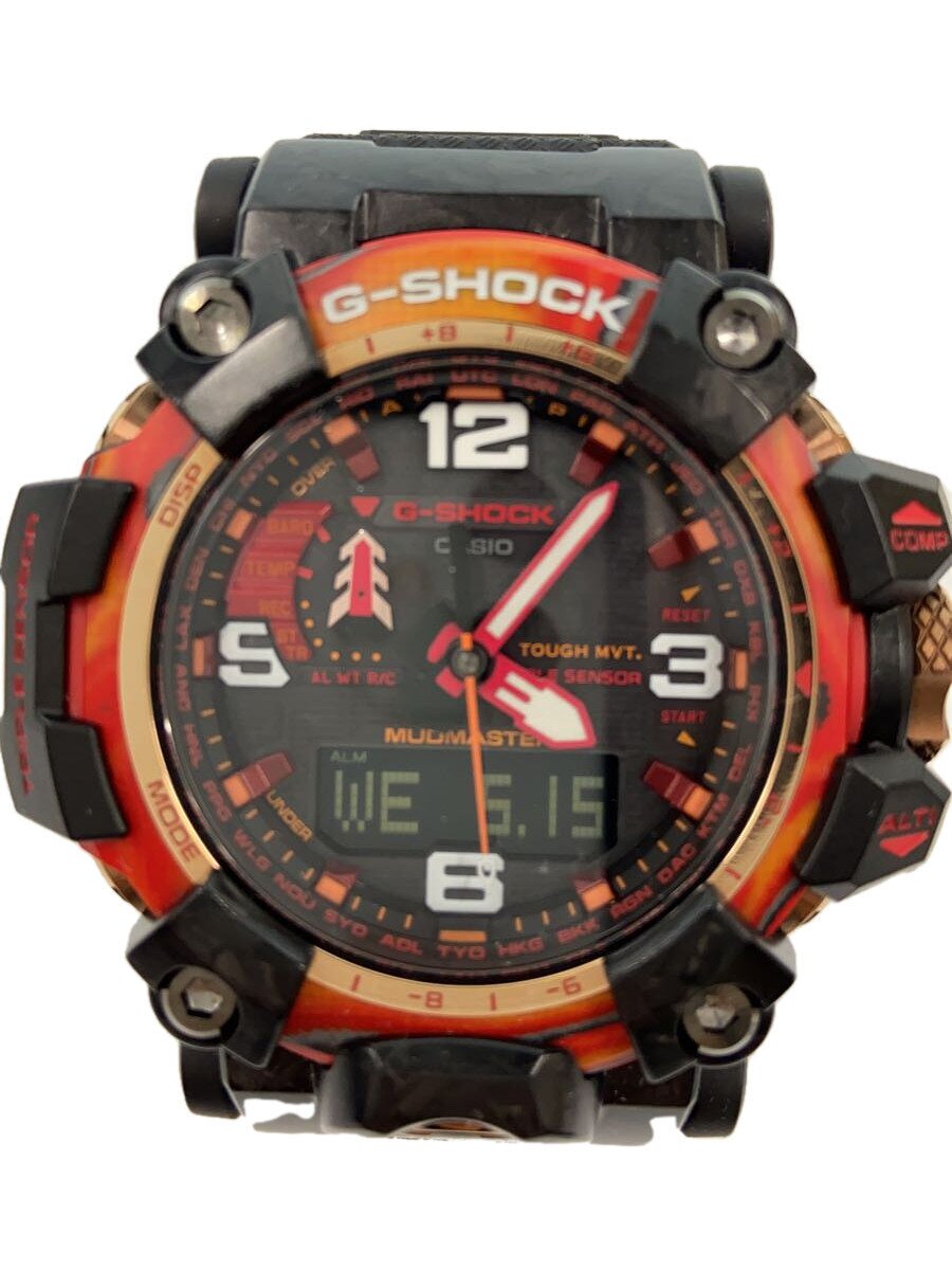 【中古】CASIO◆ソーラーウオッチ_G-SHOCK/デジアナ/天然ゴム/BLK/BLK/SS//【服飾雑貨他】
